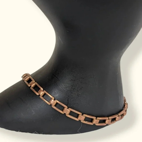 Vintage Copper Square Link Bracelet - Picture 1 of 4